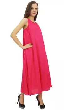 Женское повседневное малиновое хлопковое модальное платье на тонких бретельках Bimba с шарфом - 10 багровый