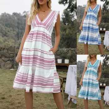 Женское повседневное модное осеннее сексуальное платье с короткими рукавами и v-образным вырезом с принтом L розовый