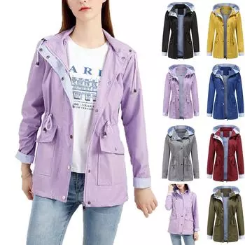 Женское повседневное модное отстегивающееся капюшонное пальто большого размера с удобным свободным верхом L чёрный