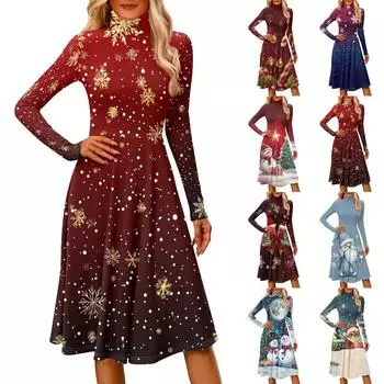 Женское повседневное модное платье миди с высоким воротом и длинными рукавами L бежевый