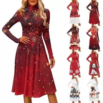 Женское повседневное модное платье миди с высоким воротом и длинными рукавами XXL бежевый