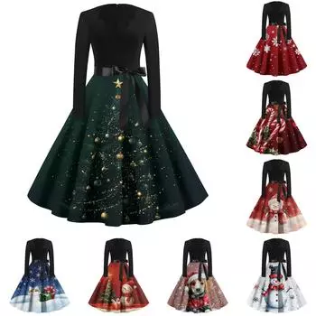 Женское повседневное модное платье с длинным рукавом и принтом, вечернее повседневное платье с V-образным вырезом и вырезом L верблюд