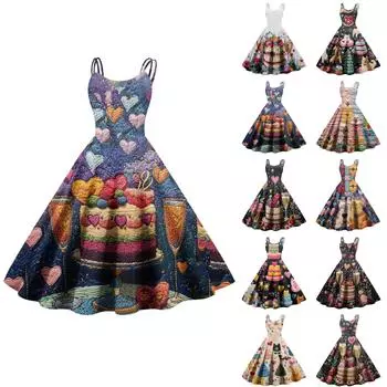 Женское повседневное модное платье с принтом в стиле ретро с открытыми плечами в стиле панк в стиле ретро L бежевый