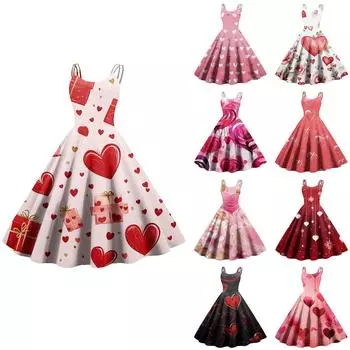 Женское повседневное модное платье с принтом в стиле ретро с открытыми плечами в стиле панк в стиле ретро L чёрный