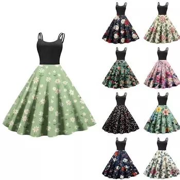 Женское повседневное модное платье с принтом в стиле ретро с открытыми плечами в стиле панк в стиле ретро S бежевый