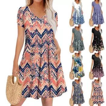 Женское повседневное модное платье с V-образным вырезом и коротким рукавом, стильное свадебное платье для гостей M