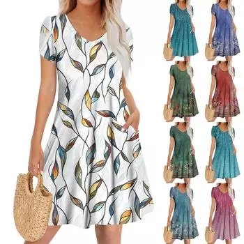 Женское повседневное модное платье с V-образным вырезом и коротким рукавом, стильное свадебное платье для гостей XXXL