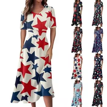 Женское повседневное модное платье с v-образным вырезом и коротким рукавом на талии, длинное свободное платье XXL чёрный