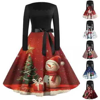 Женское повседневное модное платье в стиле ретро с квадратным вырезом и длинными рукавами L винный