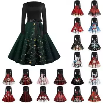 Женское повседневное модное платье в стиле ретро с квадратным вырезом и длинными рукавами L темно-зеленого