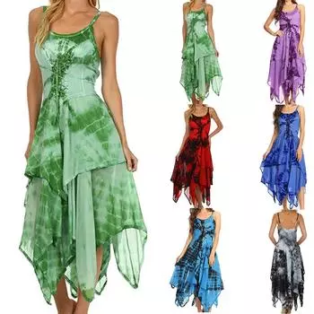 Женское повседневное модное сексуальное платье с открытой спиной и высокой талией без рукавов с завязками S чёрный