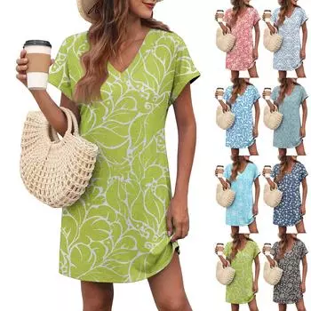 Женское повседневное модное сексуальное платье с V-образным вырезом и рукавами-крылышками с карманами и градиентом M циан