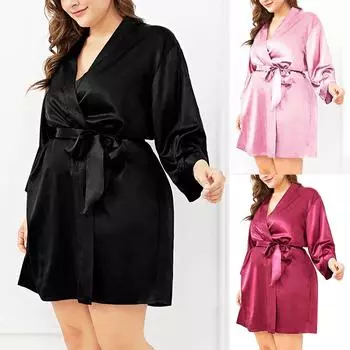 Женское повседневное нижнее белье больших размеров, ночная рубашка на шнуровке в домашнем стиле XL чёрный