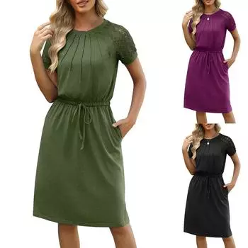 Женское повседневное однотонное модное сексуальное платье элегантное дорожка M чёрный