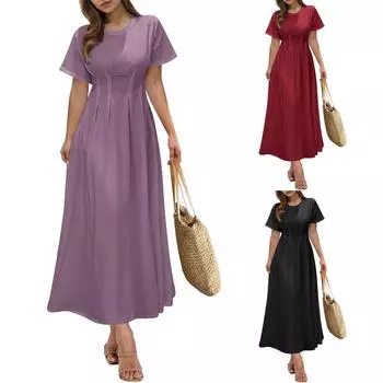 Женское повседневное однотонное модное сексуальное платье элегантное дорожка M армия зеленый