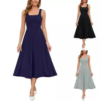 Женское повседневное однотонное модное сексуальное платье элегантное дорожка M армия зеленый