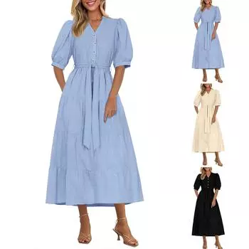 Женское повседневное однотонное модное сексуальное платье элегантное дорожка M армия зеленый