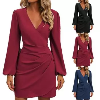 Женское повседневное однотонное модное сексуальное платье элегантное дорожка M чёрный