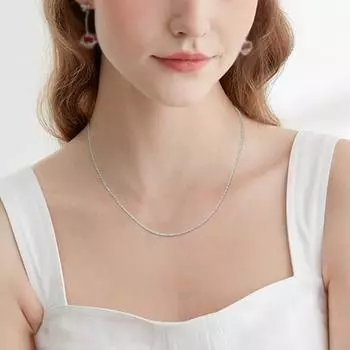 Женское повседневное ожерелье, простой стиль, легкое, гальванизированное, украшение на шею для повседневной носки 40cm серебряный