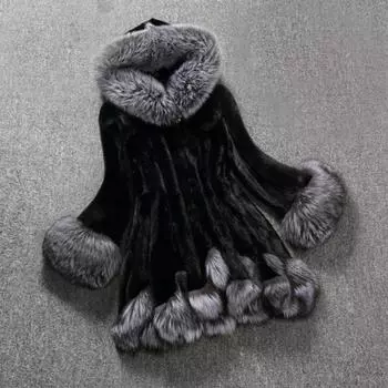 Женское повседневное пальто, модное длинное имитационное пальто сплошного цвета с воротником S чёрный