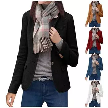 Женское повседневное пальто на пуговицах. Повседневное свободное пальто с длинными рукавами и карманами. XL винный