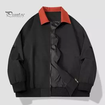 Женское повседневное пальто с лацканами, длинным рукавом, в стиле пэчворк, цветная эластичная кромка, куртка с застежкой-молнией, осенняя верхняя одежда XXL чёрный