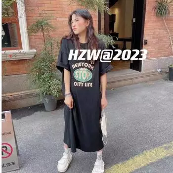 Женское повседневное платье-футболка с круглым вырезом и короткими рукавами, свободное платье больших размеров средней длины, выше колена, летнее платье M белый