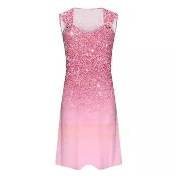 Женское повседневное платье Летнее платье Платье-комбинация Платье с рюшами на каждый день Мода на выход Мода Базовый ремень без рукавов Свободный крой S фиолетовый