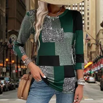 Женское повседневное платье Осенние платья с принтом для женщин Платье с коротким рукавом и круглым вырезом Плюс Размер XS синий