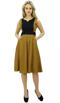 Женское повседневное платье прямого кроя из вискозы Bimba, летние платья без рукавов 14 коричневый