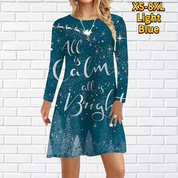 Женское повседневное платье с принтом алфавита и леса, платья для женщин с круглым вырезом и коротким рукавом, платье больших размеров XS красный