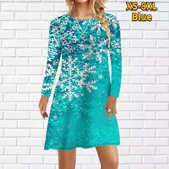 Женское повседневное платье с принтом аниме «Снежинка», платья для женщин с круглым вырезом и коротким рукавом, платье больших размеров XS красный