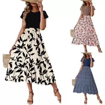 Женское повседневное платье с принтом L чёрный