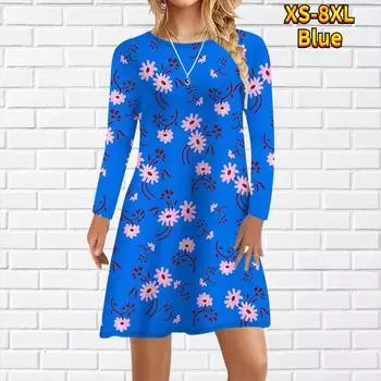 Женское повседневное платье с принтом Plumeria Rubra, платья для женщин с круглым вырезом и короткими рукавами, платье больших размеров XS красный