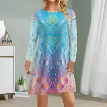 Женское повседневное платье с принтом в виде капли дождя, платья для женщин с круглым вырезом и коротким рукавом, платье больших размеров XS жёлтый