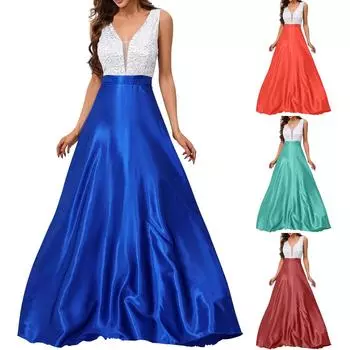 Женское повседневное платье с V-образным вырезом и длинными рукавами, однотонное свободное формальное платье XL красный