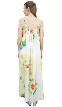 Женское повседневное пляжное платье из вискозы с v-образным вырезом и принтом Bimba, трапециевидное платье - 18 белый