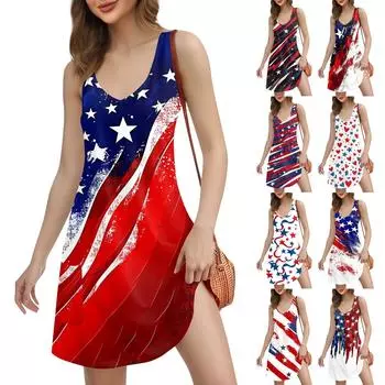 Женское повседневное пляжное платье с принтом в стиле бохо с карманами и V-образным вырезом XXL