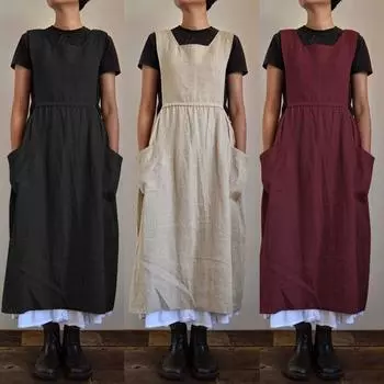 Женское повседневное свободное однотонное универсальное модное платье с длинными бретелями XXL винный