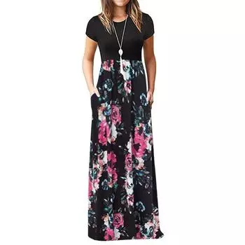 Женское повседневное свободное платье без рукавов с геометрическим принтом, длинная юбка M