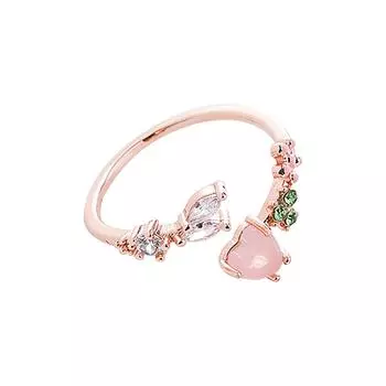 Женское позолоченное кольцо с цирконием и открытой буквой