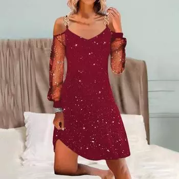 Женское праздничное платье с v-образным вырезом, одинаковые туфли трапециевидной формы, сексуальное дышащее банкетное платье, женская одежда M чёрный