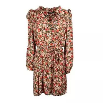Женское приталенное платье с рюшами и цветочным принтом DEELUXE 74 XS разноцветный