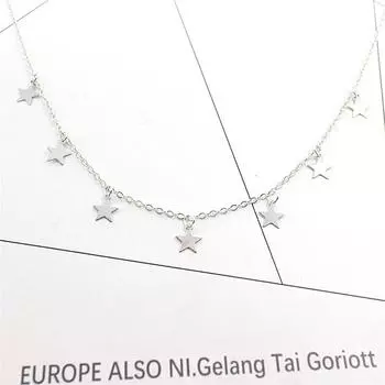 Женское простое колье с кисточкой и звездой, ожерелье, винтажное антикварное богемное ожерелье для девочек, подарок, аксессуары, модные украшения серебряный
