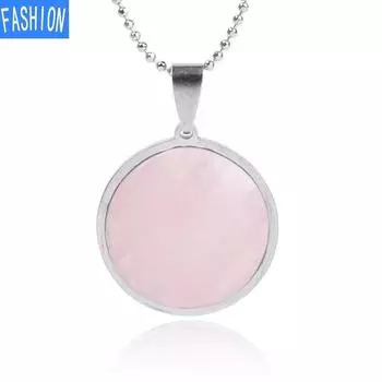 Женское простое ожерелье из нержавеющей стали с плоским камнем в европейском и американском стиле, модное ожерелье с натуральными кристаллами tiger eye