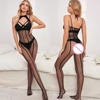 Женское прозрачное сетчатое сексуальное нижнее белье, боди с открытой чашкой, стринги с вырезами, комбинезон, эротическое нижнее белье, сексуальная одежда для сна XXS