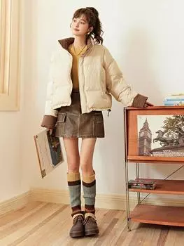 Женское пуховое пальто Mishow, новинка 2023 года, зимняя утолщенная теплая белая утиная пуховая куртка с воротником-стойкой, повседневная одежда, топы MXC53Y0006