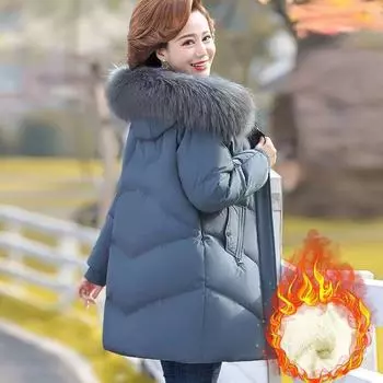 Женское пуховое теплое пальто большого размера, теплое пальто, зимнее утолщенное пальто 5XL