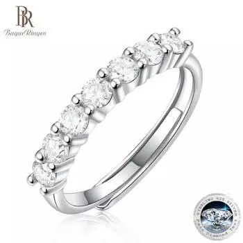 Женское регулируемое кольцо Bague Ringen S925, серебро 0,1 карата*7 с накладкой из сломанного муассанита, полная серия Nude Cargo неоновые морковь