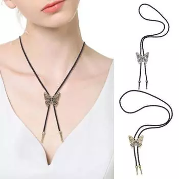 Женское регулируемое плетеное ожерелье из искусственной кожи с кисточками в стиле ретро в этническом стиле для вечеринок и клубов на ключице золотистый